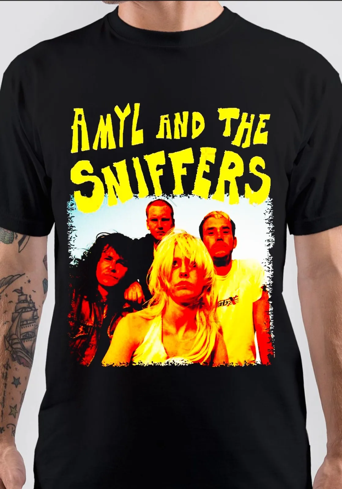 Amyl and the Sniffers Live In Tour Cotton Black T Shirt Full Size For Men EN981