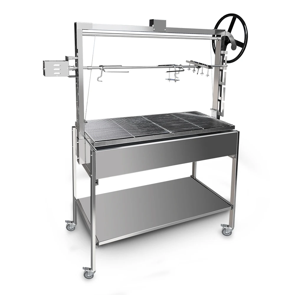 Smokeless Folding Trolley with Rotary System for Camping Charcoal Fuel