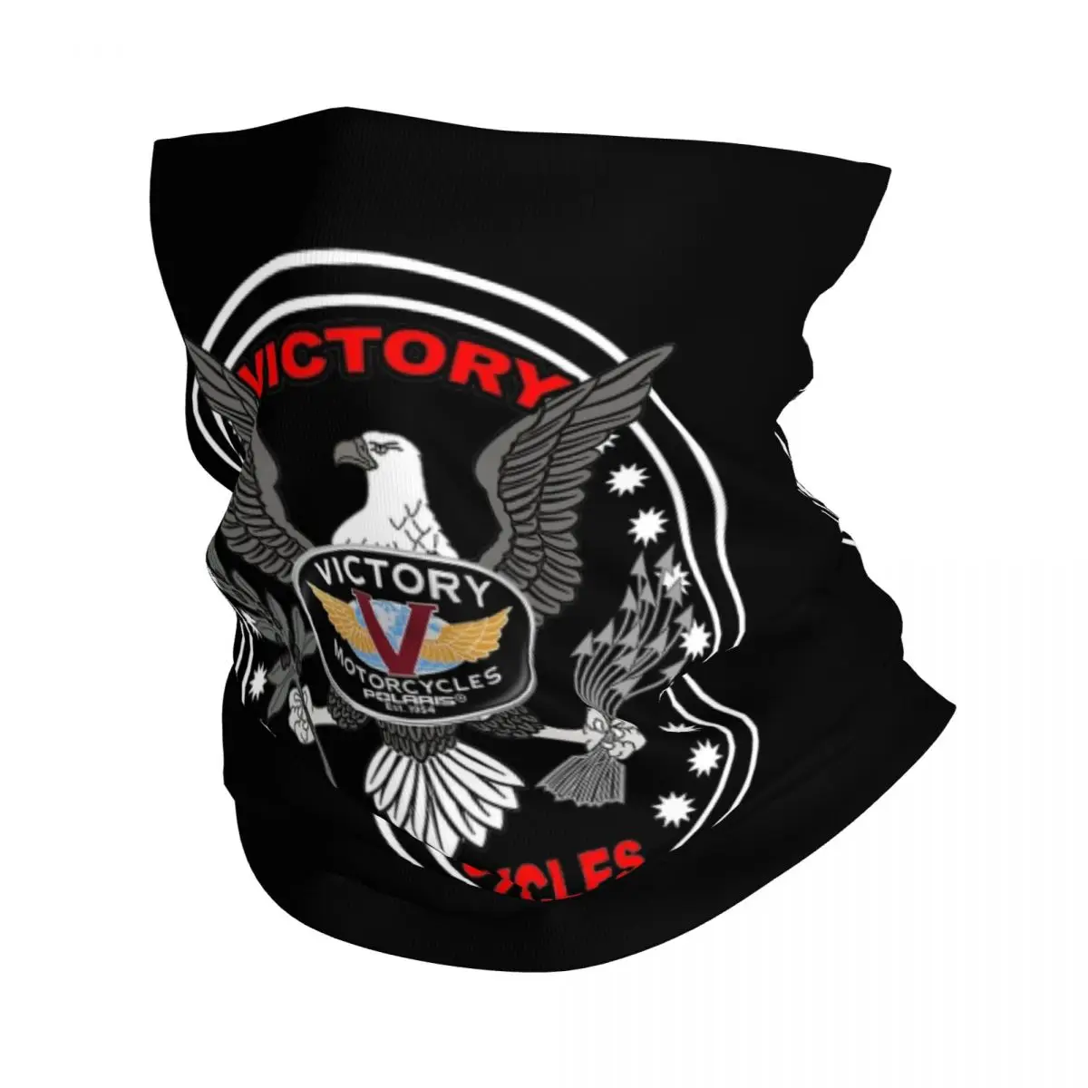 Victorys Motorcycles Eagle Circle Bandana Neck Gaiter Printed Balaclavas Wrap Scarf Headband Running for Men Women Windproof