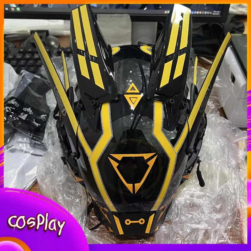 

Маска в стиле киберпанк с треугольной LED-подсветкой, маска для косплея, шлем механического солдата, реквизит для Хэллоуина, карнавала, костюмированных вечеринок, подарок