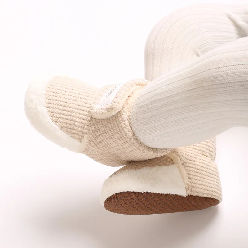 겨울 아기 부츠 0-1세 컬러 블록 패션 코튼 소프트 바닥 따뜻한 첫걸음 유아용 부츠 남녀 공용