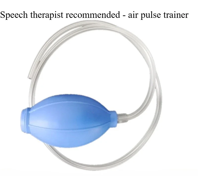 Air pulse trainer, swallowing mouth muscle training tool, rehabilitation speech trainer, tongue muscle trainer.