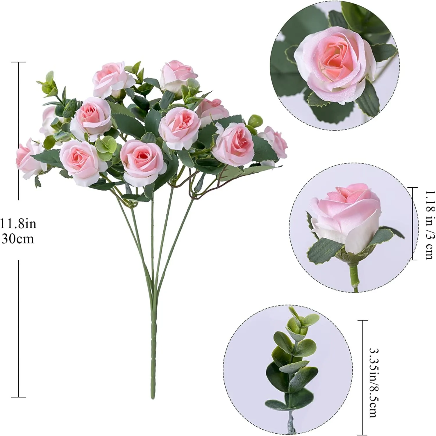 15 Köpfe Künstliche Seidenrosen Brautstrauß für Heim, Hochzeit, Blumenarrangement, Garten, Künstliche Blumen, DIY-Geschenk, Deko – Detail 29