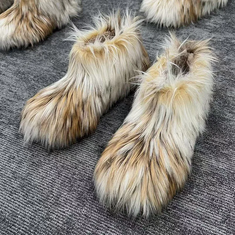 النساء أحذية الفراء الاصطناعي أفخم رقيق الثلوج الأحذية منتصف الخصر الدافئة ومريحة في الهواء الطلق الشتاء الأحذية حذاء بوت بطول الكاحل المألوف #4