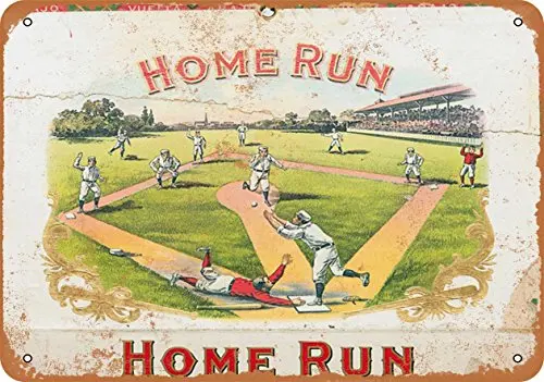 Wall-Color  Metal Sign - Home Run Cigars - Vintage Look