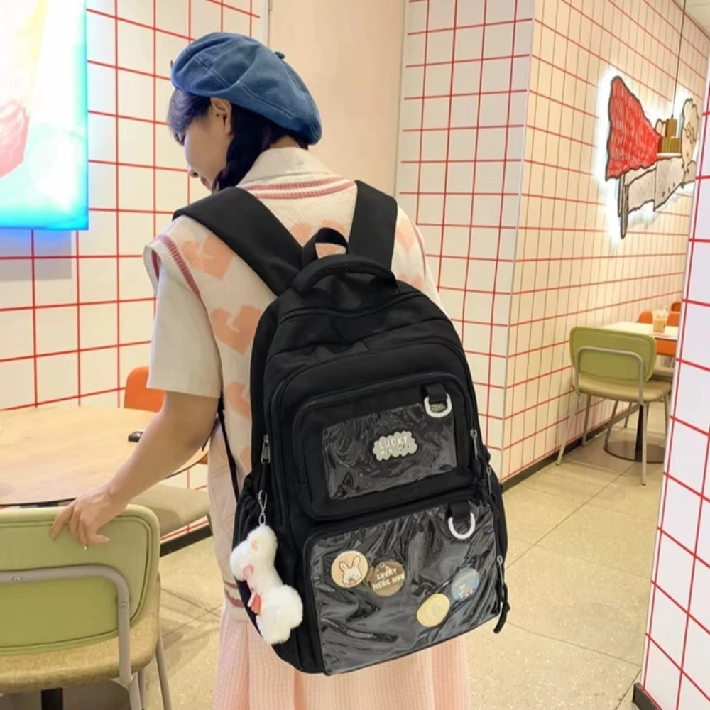 

Japanese Style Kawaii Backpack Girls Transparent Ita Bag Women Large Capacity Backpack Fashion School Bag for College Student JK