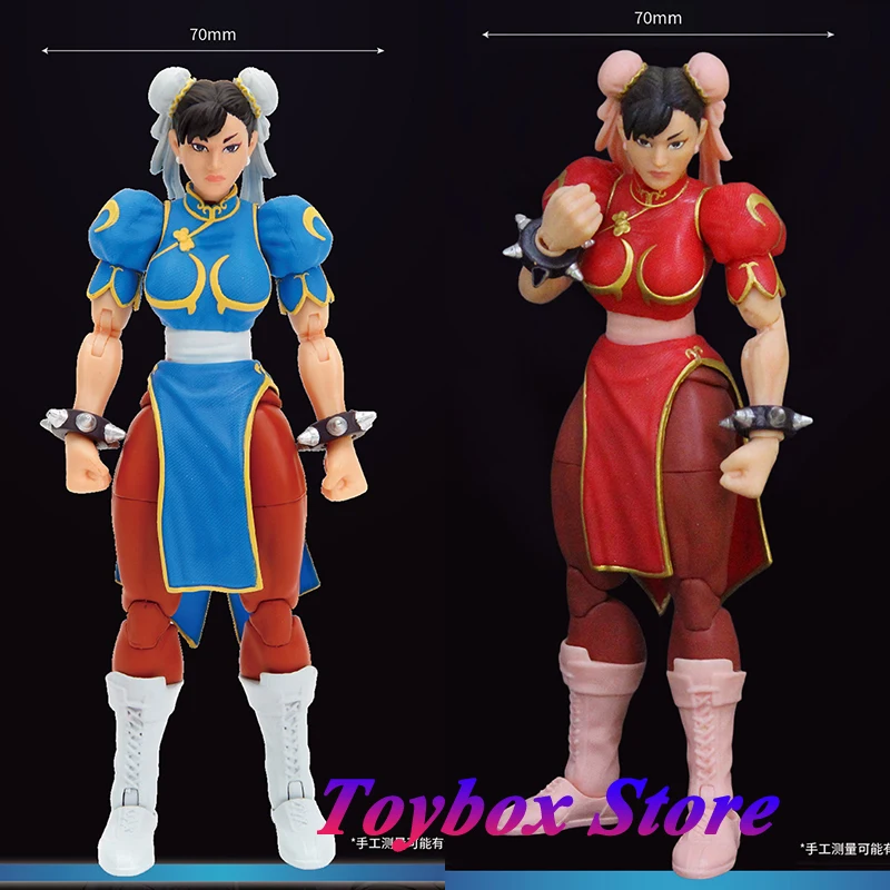 Jada 장난감 JD34216 블루 JD35664 레드 1/12 춘 리 여성 전투기 액션 피규어, 일본 애니메이션 소녀 근육 다리, 6 인치 풀 세트 군인