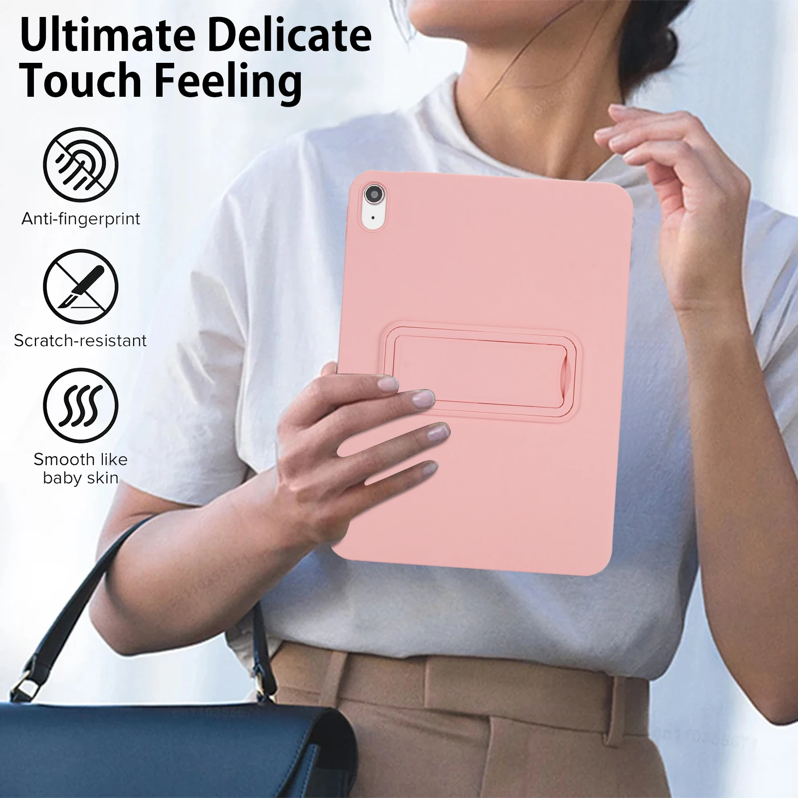 Skin Feel Shockproof Kickstand Case for iPad Pro 11 2026 A16 10th 9th 8th 7th Mini 6 5 Comfortable Grip Edge protection Cover