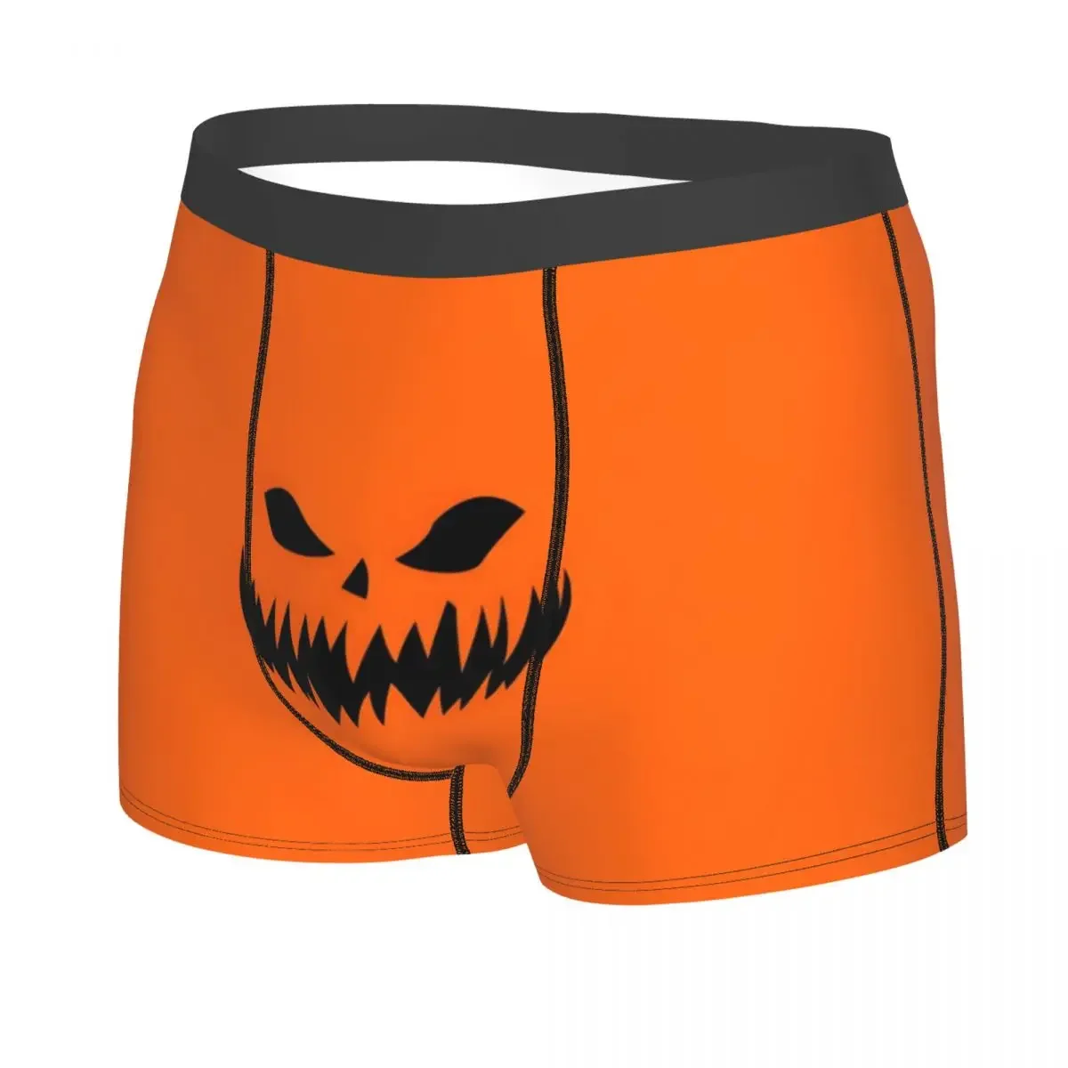 Custom Scary Halloween Pumpkin Gift For Halloween Party Boxers Shorts Panties Men's Underpants Breathable Briefs Underwear