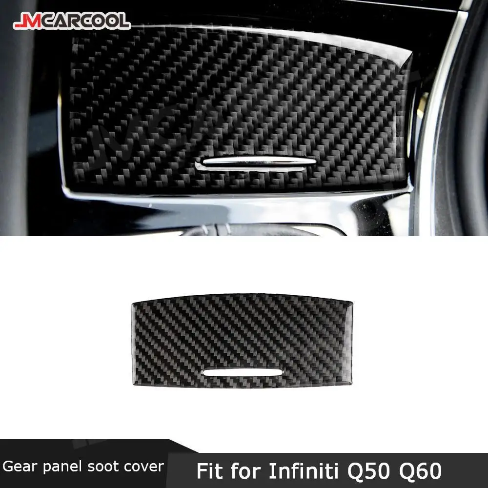 Carbon Fiber Center Console Gear Panel Door Interior Outlet Stickers Decorative Car Body For Infiniti Q50 Q60 Accessorise Tools