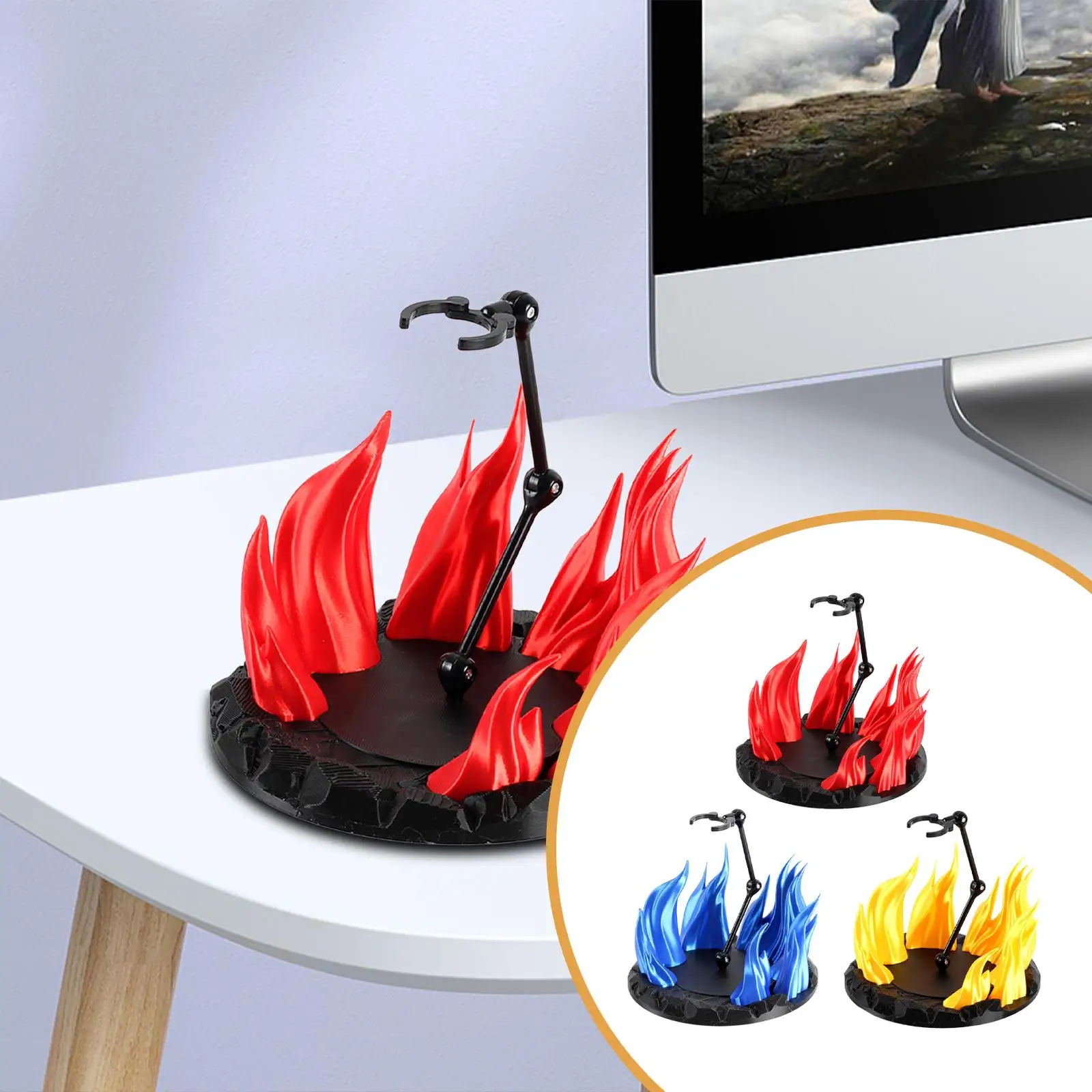 

Fire Effects Action Figure Stand Assembly Figurine Model Display Rack Display Holder