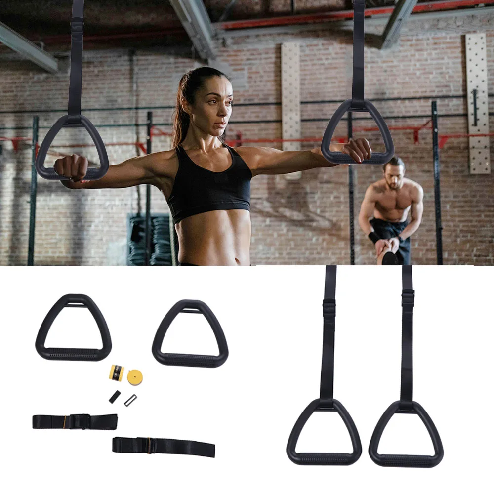 

Non-Slip Gymnastic Rings Arm Strength Adjustable Straps Pull up Handle Rings Workout Comfortable Strength Training Ring Kids Toy