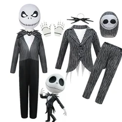 Boys Nightmare Before Christmas Clothes J-Jack Skellington Cosplay for Kids Fancy Halloween Costume Girls S-Sally Party Clothing