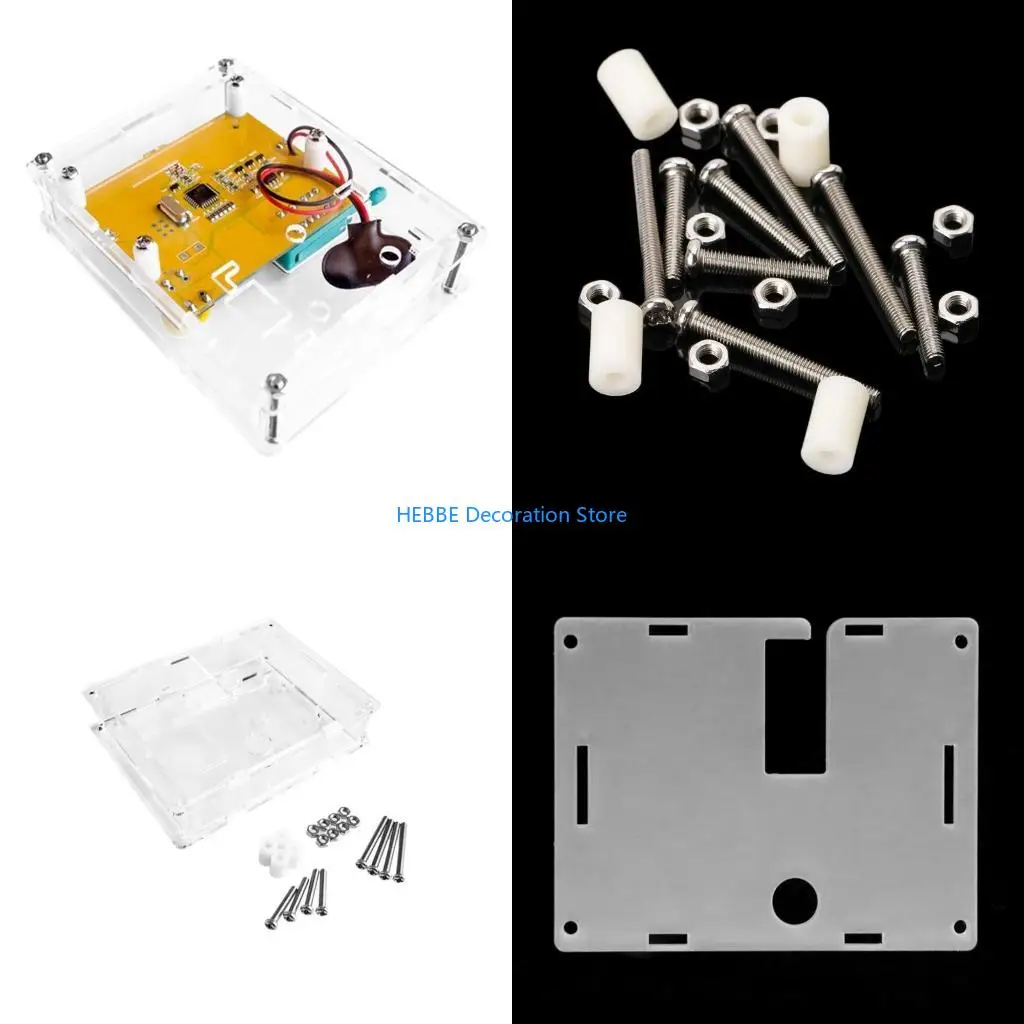 B0KC Transparent Acrylic for Case for Shell Box for LCR-T4 Transistor Tester Capa
