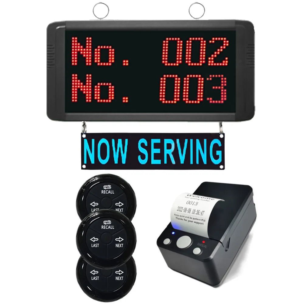 

Queue Call Management System 3-digit Number Large Display Receiver with Number Thermal Ticket Printer