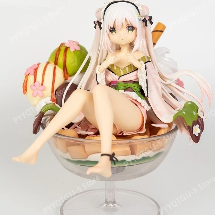 

Shiratama Komame Anime Figure Ice Cream Wine Glass Shape Kimono Ver Model PVC Statue Collectibles Desktop Decoration Gift