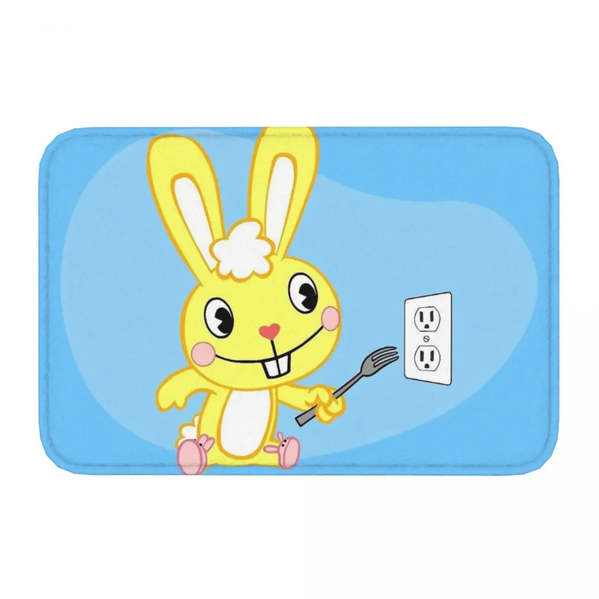 Happy Tree Friends Non-slip Doormat Electric Shock Bath Bedroom Mat Prayer Carpet Indoor Modern Decor