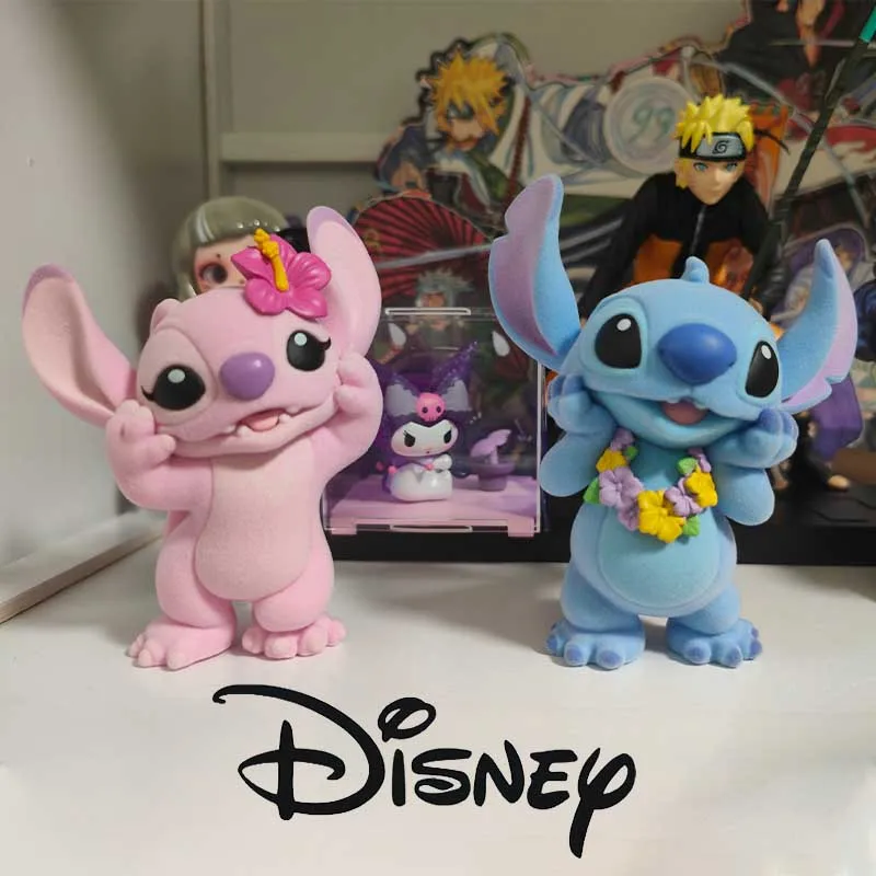 Disney Anime Lilo & Stitch Action Figures Stitch And Angel Lover Figurines Flocking Collection Model Statue Doll Birthday Gift