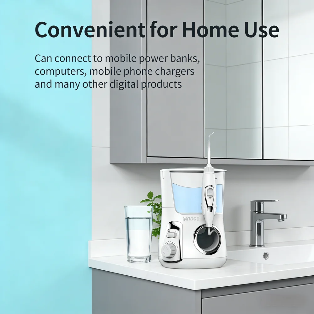 

Стоматологический спа-центр для ухода за полостью рта на столешнице, ирригатор для воды с 5 сменными насадками для ежедневного семейного использования