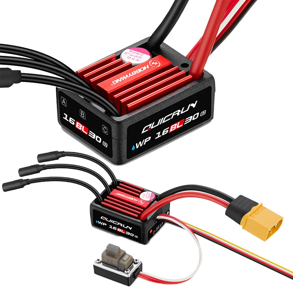 

Hobbywing QuicRun WP-16BL30 G2 30A 2-3S бесщеточный регулятор скорости ESC для радиоуправляемого автомобиля 1/18 1/16