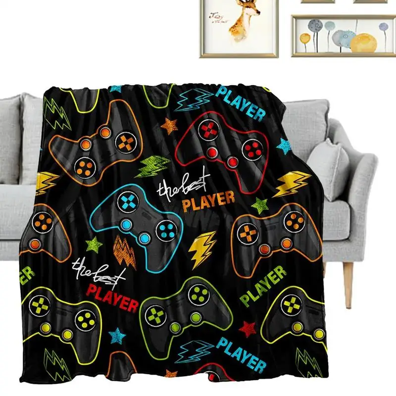 Warm Throw Blanket Soft Throw Blanket Game Controller Flannel Game Blanket Warm Nap Blanket Cozy Lightweight Bed Blankets For