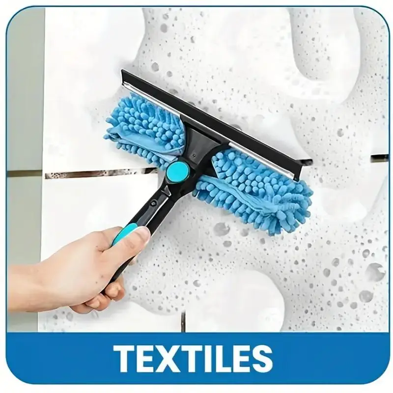طقم تنظيف السيارة والمنزل مكون من 4 قطع، فرشاة مزدوجة الجوانب 2 في 1 + 3 مناشف ماصة، خدش، آمنة للزجاج والبلاط والأسطح التلقائية، طقم غسيل السيارات