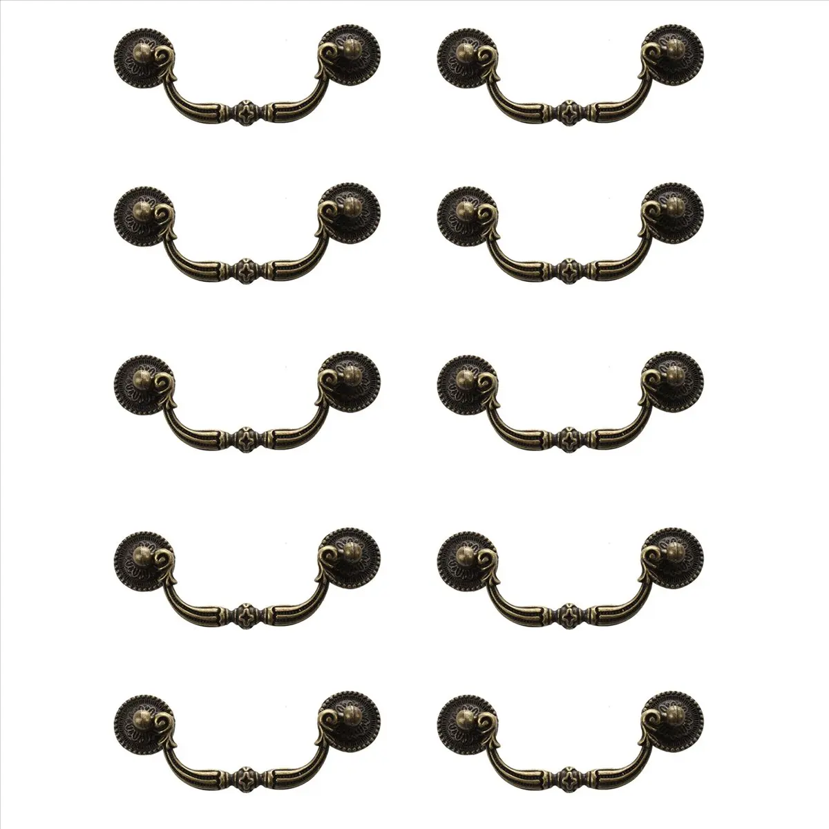 AB13-10X مقابض أدراج باب الخزانة النحاسية العتيقة 100 مم #6