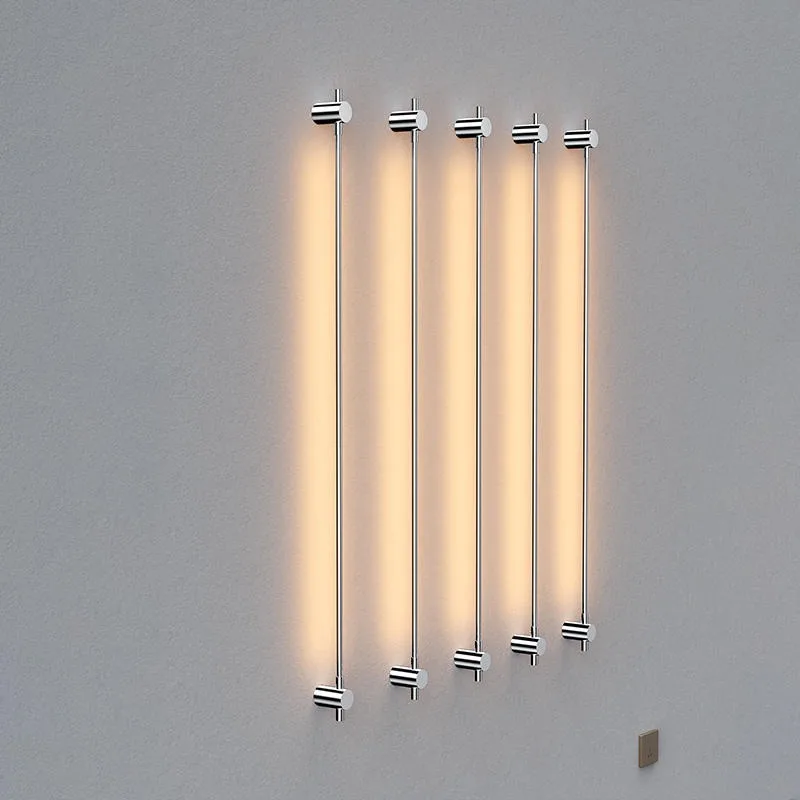 Modern Stainless Steel Strip Wall Lamp Office Cultural Background Wall Hotel Line Living Room Corridor Atmosphere Wall Lamp