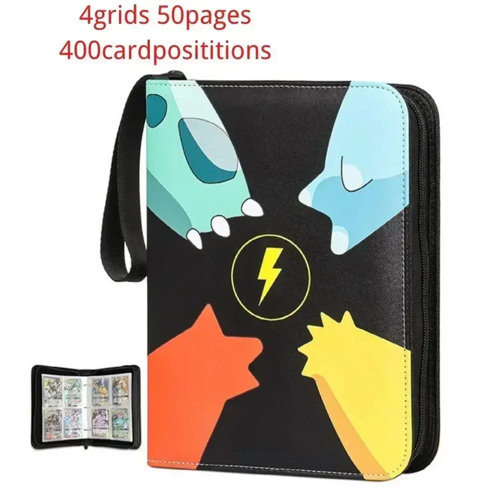 ！！！New SALE Anime 400PCS Card Binder Photocard PU Zipper Photo Album Carte Holder Kids Toys Collection Folder Letters Cards