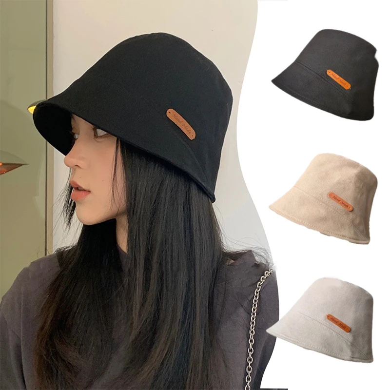 Hip Hop Outdoor Travel Panama Cap Sun Caps For Men Women Summer Cotton Bucket Hat Letter Print Fisherman Hats For Girls