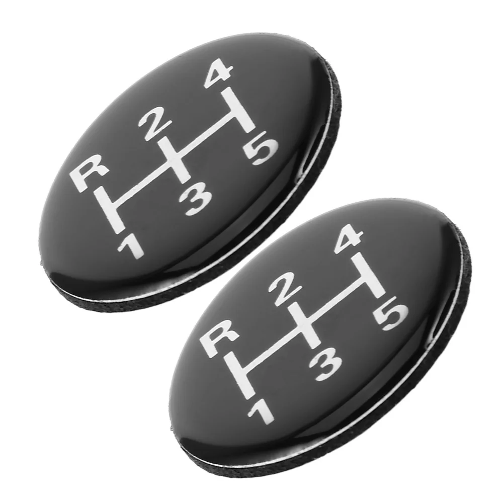 

2pcs 5 Speed Gear Stickers Manual Shift Knob Round Car Gear Lever Decal Durable Universal Fit Shifter Accessories For Manual