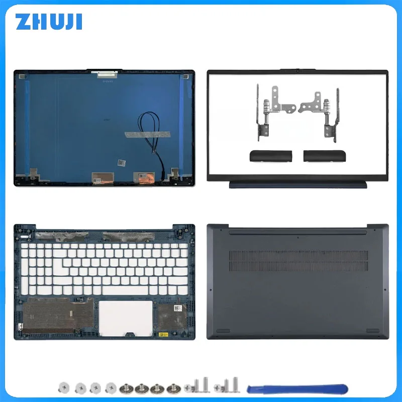 For Ideapad 5 15IIL05 15ITL05 15ARE05 15ALC05 2020 2021 LCD Back Cover Front Bezel Hinges Palmrest Bottom Case Blue