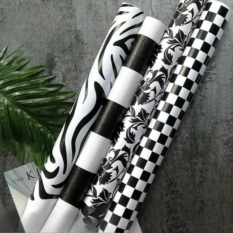 Ins Nordic Striped Check Wallpaper Self Adhesive Removable Wall Paper Dorm Living Room Wardrobe Background Sticker