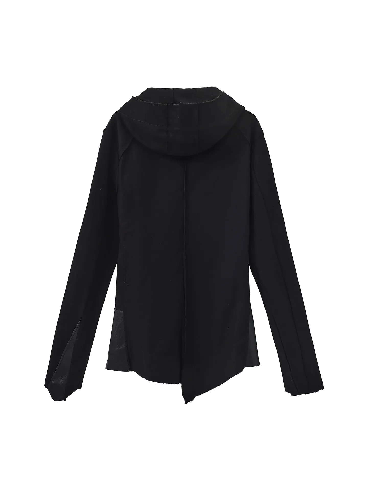 HKSH Spring Autumn New Men Tide Dark Chic Ins Hoodie Hooded Cross-Zipper Sweatshirt Visual Skinny Subculture Gothic Y2K HK27437