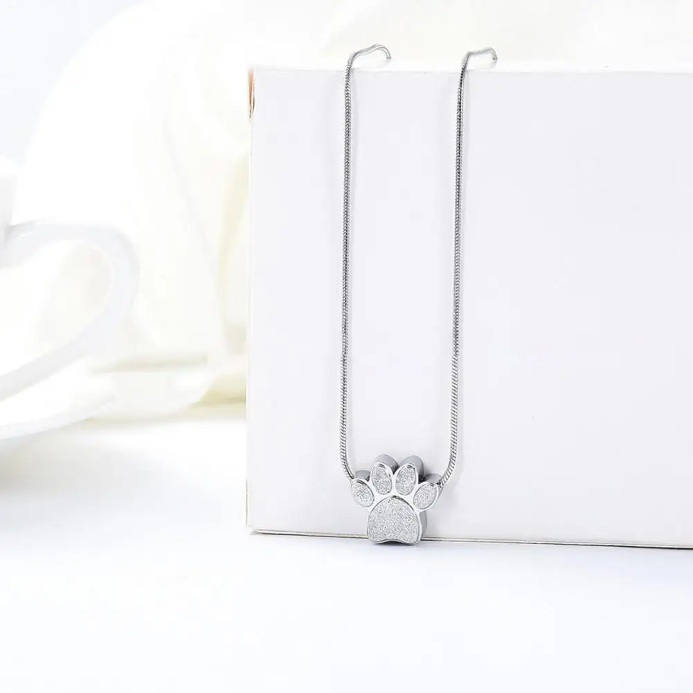 

Urn Necklace for Pet Ash Pet Paw Print Cremation Necklace for Ash Keepsake Jewelry Cat Dog Urn Pendant for Ash Hair Nails Gifts
