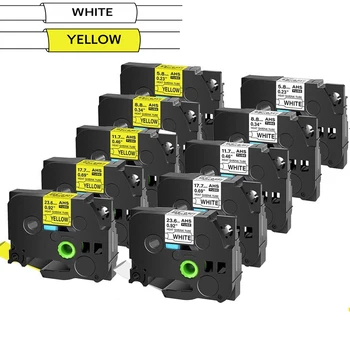 Cruxer Heat Shrink Tube Tape Compatible for Brother HSE-231 HSE-631 251 241 Tape 6/9/12/18/24mm Ribbon for Brother P-touch Maker