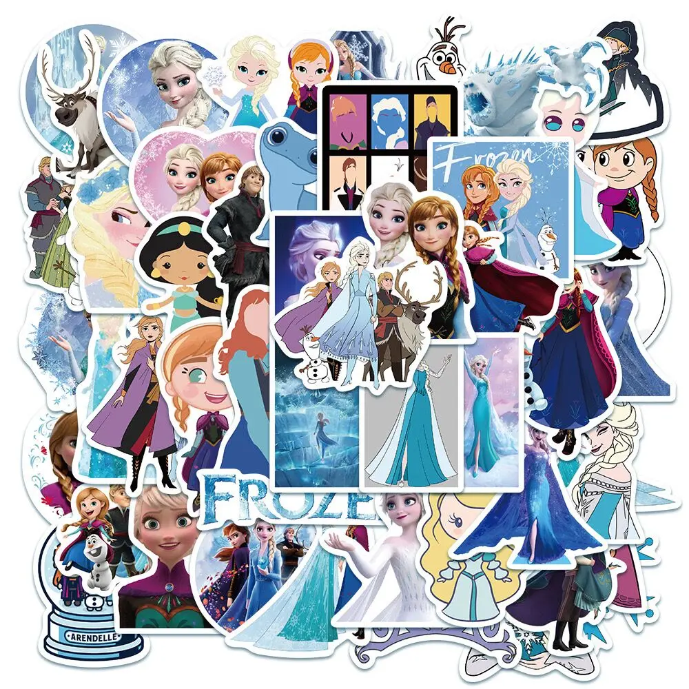 10/50pcs Disney Frozen Elsa Princess Stickers Aesthetic Graffiti Decals For Kids Laptop Luggage Skateboard Scrapbook Sticker