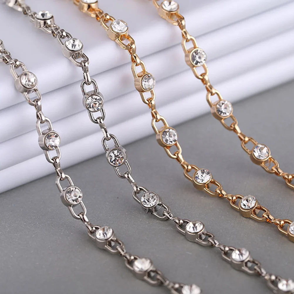 4Pcs Anti Chain Rhinestones High Heel Chain Ankle Decoration Women Crystal Shoe Charm Accessory High Heel Decor