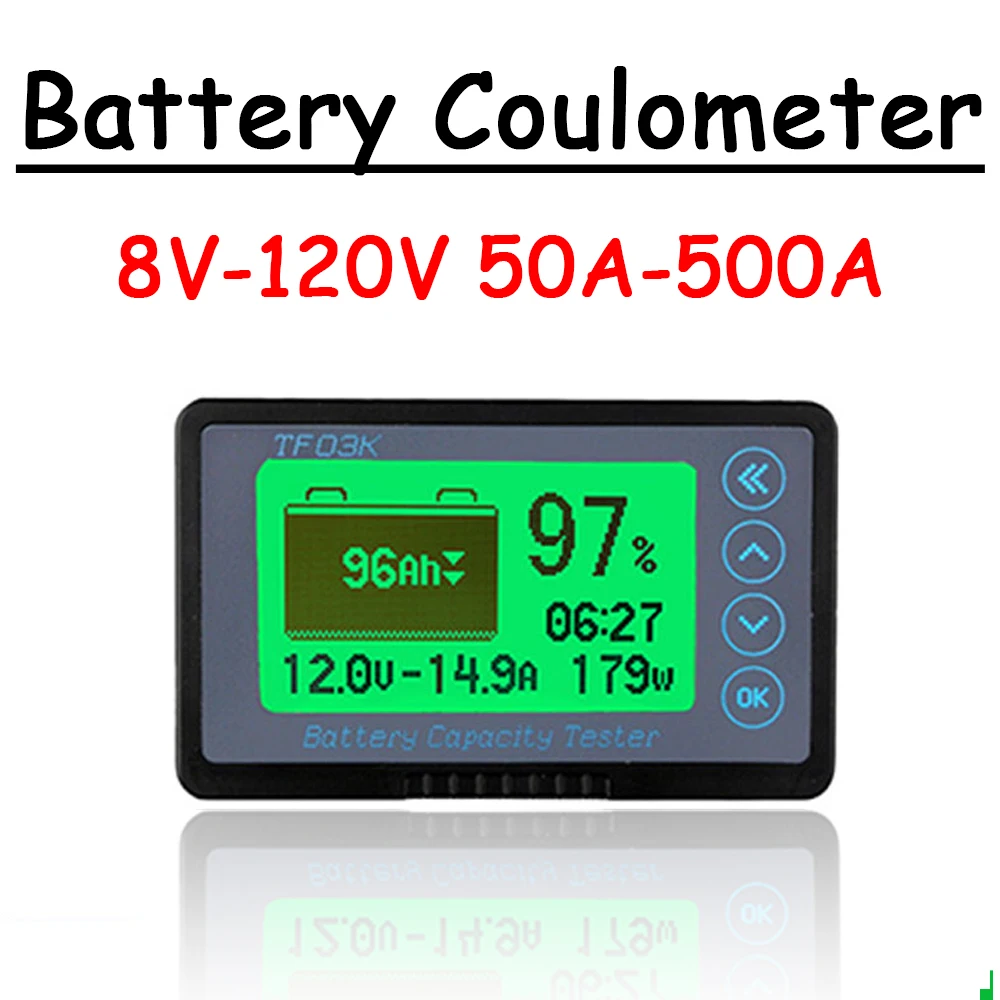 Coulometer Monitor 100a 350a 500a Capacidade Tester rv Scooter Elétrico Lifepo4 Chumbo-ácido Li-ion Bateria de Lítio dc 8120v