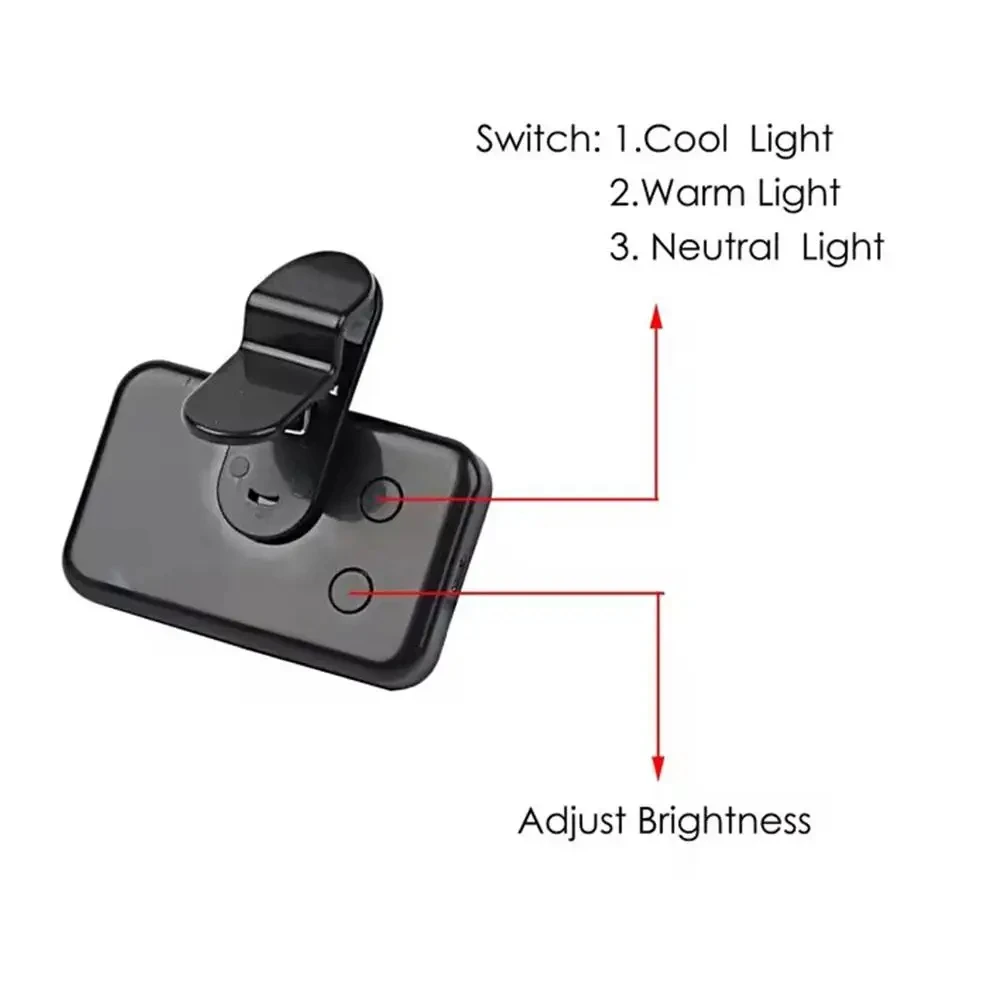 LED Portable Selfie Fill Light 3 Modes Rechargeable Selfie Live Streaming USB for PC Laptop Computer Smartphone Clip Fill Light