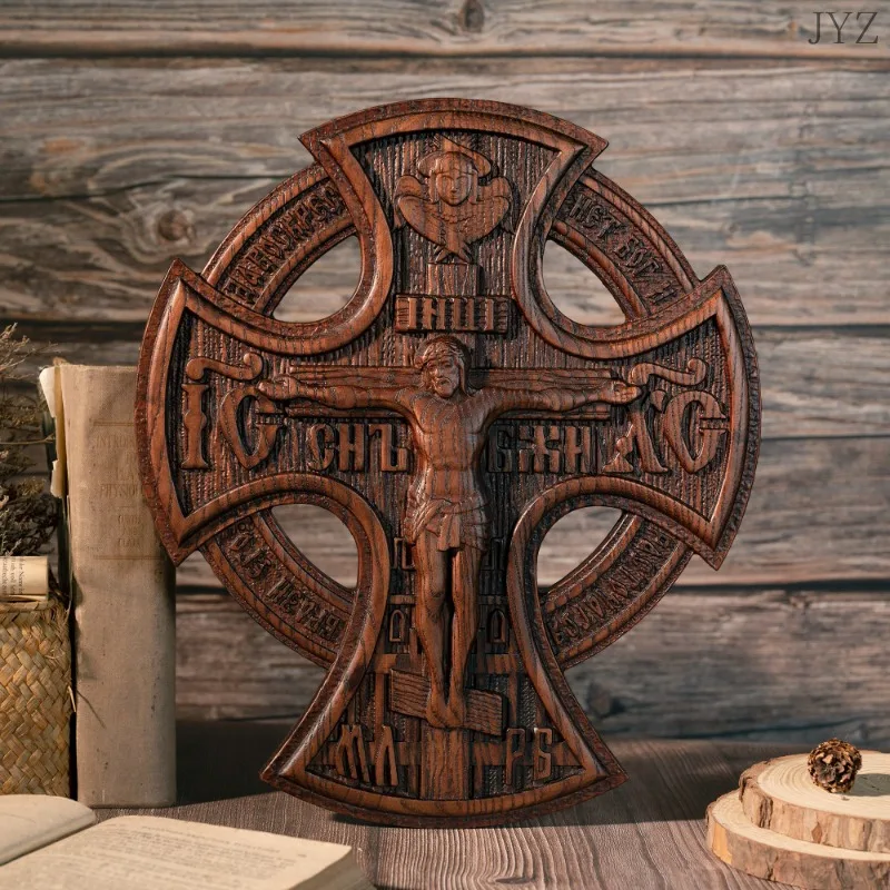 Jesus Christ Crucified Cross, Church Icon Religious Statue,Wood Home Holy Statues