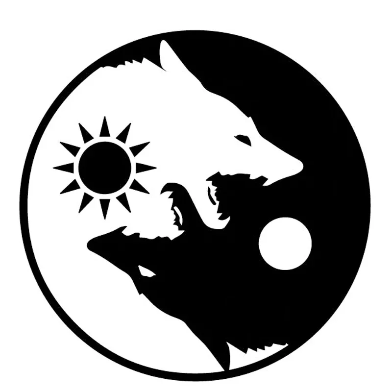 

Black and White Wolf Design Car Sticker Decoration Fashion Decal Pvc Motorcycle Car Decal Sticker, Black/white, 16cm*16cm