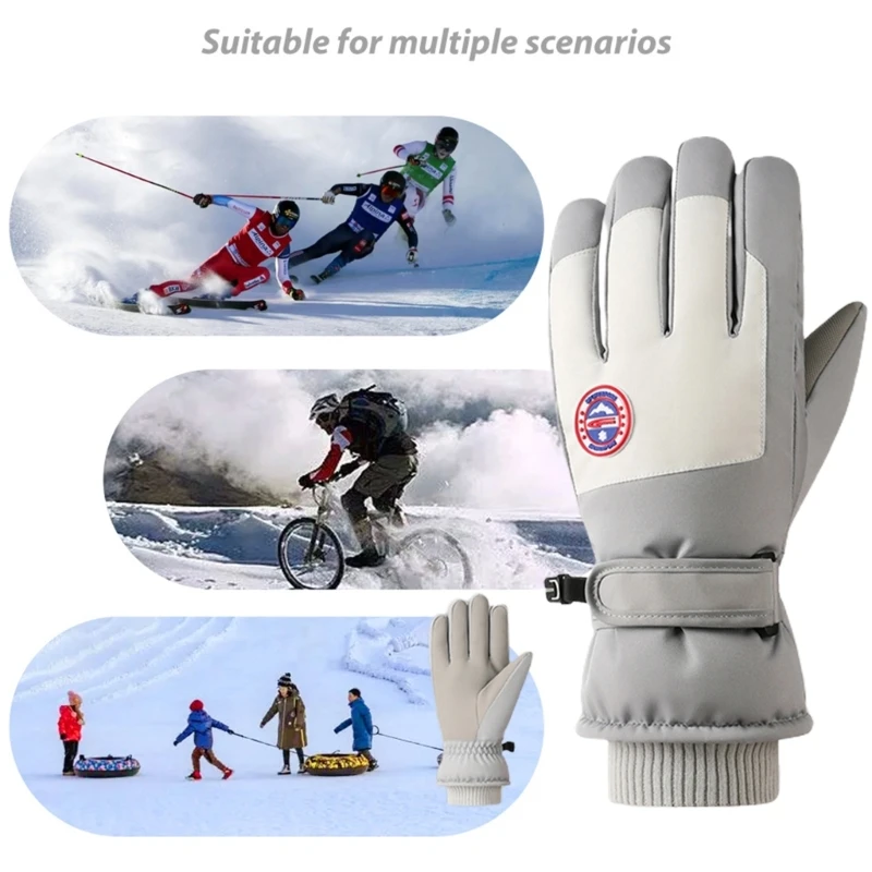 ถุงมือฤดูหนาวหน้าจอสัมผัสความร้อนถุงมือสกีWindproof WARM Mittensสำหรับเล่นสกีสโนว์บอร์ดพลั่วขี่จักรยานเดินป่า