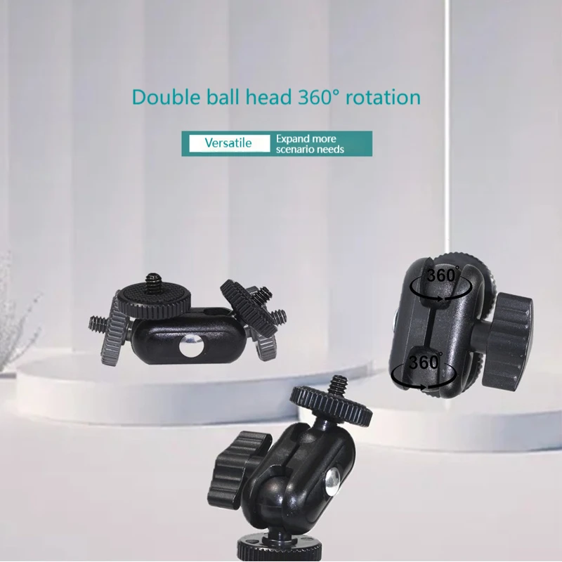 Doppel-Kugelkopf-Magic-Arm für GoPro, Insta360, DJI, DSLR, Monitor, Videoleuchte, Mikrofon, Stativ, 1/4-Zoll-Schraubhalterung, Action-Kamera-Zubehör – Detail 5
