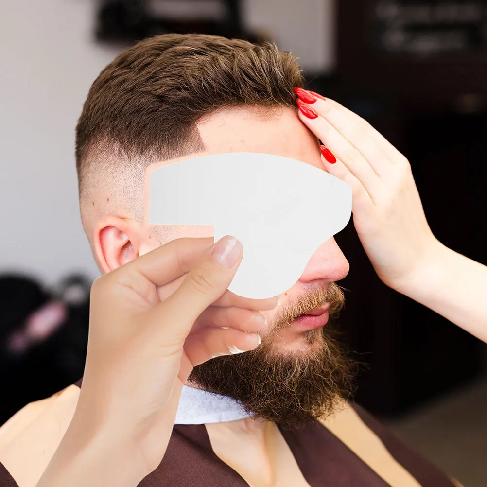 

2Pcs Hairline Card Plastic Barber Hairline Shaping Tool Beard Trim Guide for Styling Templates