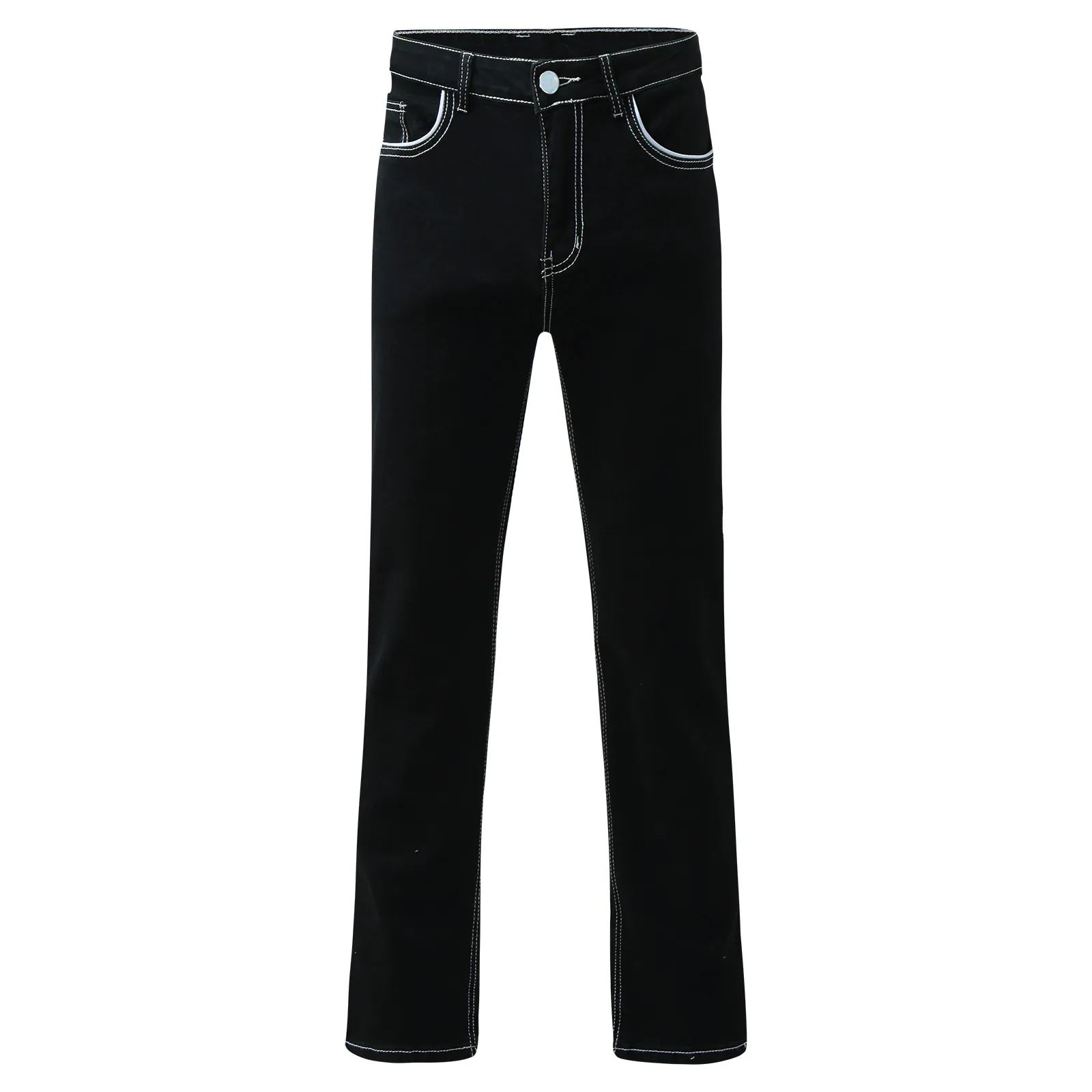 Men Daily Classic Jeans Straight Autumn Pockets Denim Casual Solid Color Trousers High Quality Streetwear Jeans Men