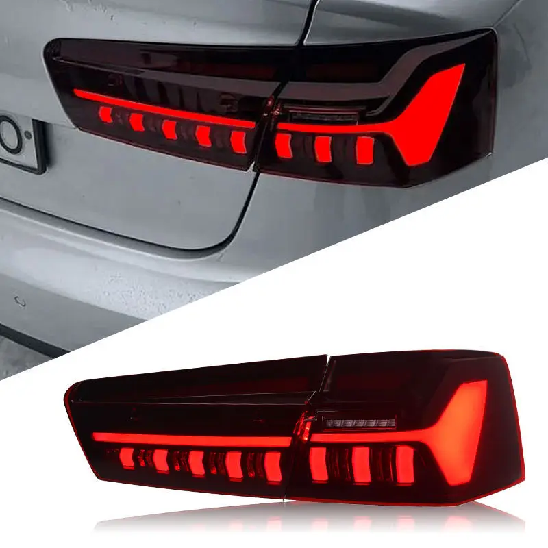 Suitable for 12-15 A6L tail light assembly C7 modified LED running light running water turn signal brake light