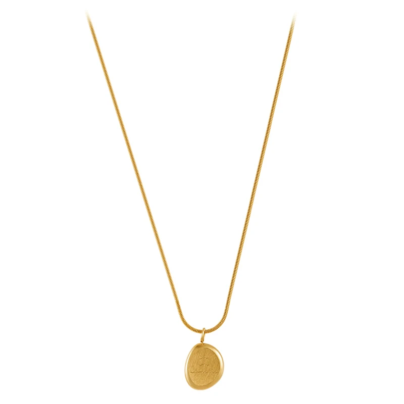 2025 New Irregular English Letter Pendant Gold Color Stainless steel Necklace Fashion Jewelry For Women\'s Indelible Accessories