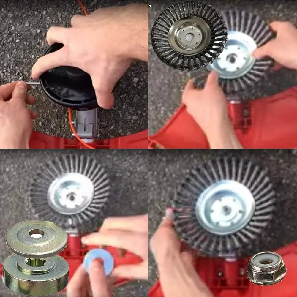 جديد 8 بوصة جزازة العشب إزالة الأعشاب الضارة القرص سلك إزالة الأعشاب الضارة عجلة حديقة أداة جزازة العشب اكسسوارات الملتوية سلك القرص نوع سلك عجلة 2025 #5