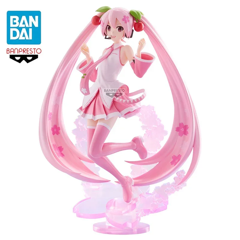En stock BANPRESTO Hatsune Miku BANPRESTO EVOLVE Sakura Miku PVC 22CM Figurines d'action d'anime Modèle de collection Jouet